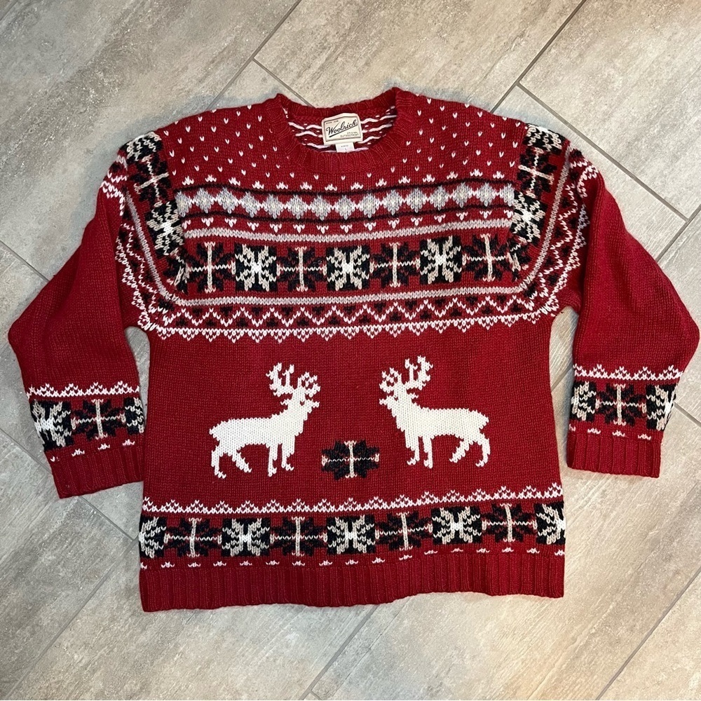 WOOLRICH 100% Wool Reindeer Holiday Winter Sweater - Women’s Size Large
